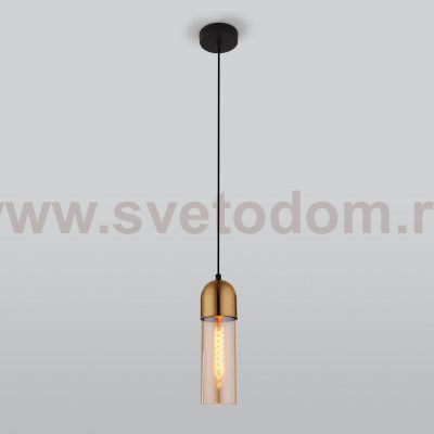 Подвесной светильник со стеклянным плафоном Eurosvet 50180/1 янтарный Airon