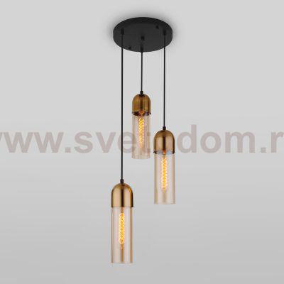 Подвесной светильник со стеклянными плафонами Eurosvet 50180/3 янтарный Airon