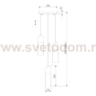 Подвесной светильник со стеклянными плафонами Eurosvet 50180/3 янтарный Airon