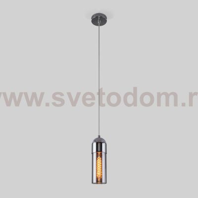 Подвесной светильник со стеклянным плафоном Eurosvet 50180/1 дымчатый Airon