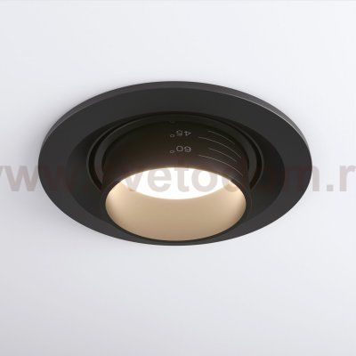 Встраиваемый светодиодный светильник с регулировкой угла освещения 9920 LED 15W 4200K черный Elektrostandard