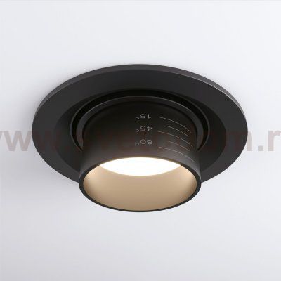 Встраиваемый светодиодный светильник с регулировкой угла освещения 9920 LED 15W 4200K черный Elektrostandard