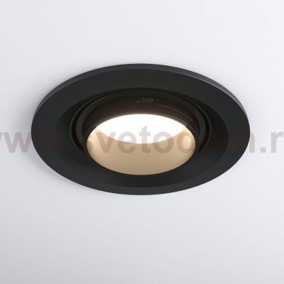 Встраиваемый светодиодный светильник с регулировкой угла освещения 9920 LED 15W 4200K черный Elektrostandard