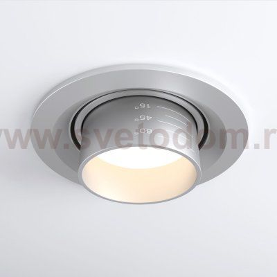 Встраиваемый светодиодный светильник с регулировкой угла освещения 9920 LED 15W 4200K серебро Elektrostandard