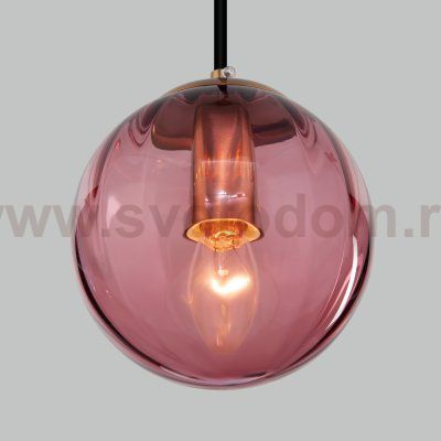 Подвесной светильник со стеклянным плафоном Eurosvet 50207/1 бордовый Juno