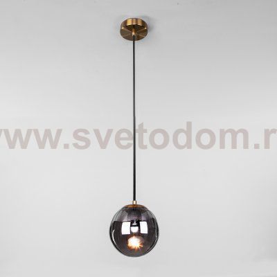 Подвесной светильник со стеклянным плафоном Eurosvet 50207/1 дымчатый Juno