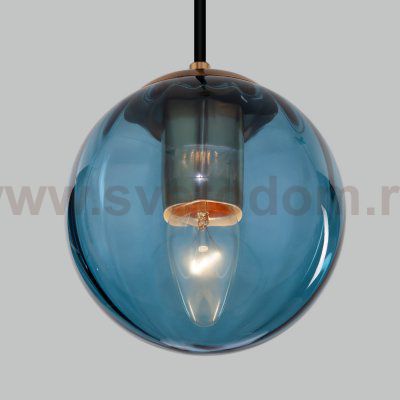 Подвесной светильник со стеклянным плафоном Eurosvet 50207/1 синий Juno