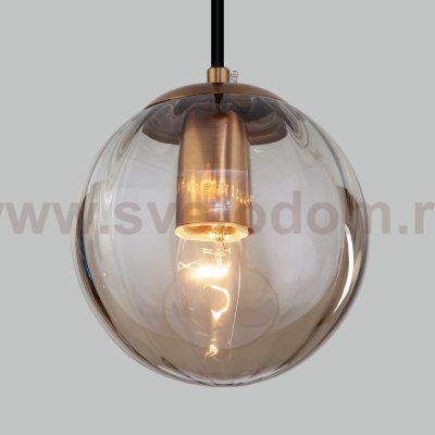 Подвесной светильник со стеклянным плафоном Eurosvet 50207/1 янтарный Juno