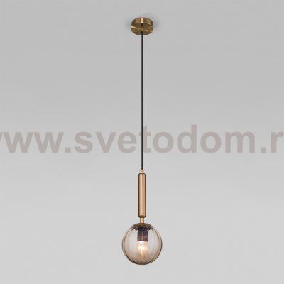 Подвесной светильник со стеклянным плафоном Eurosvet 50208/1 янтарный Joy