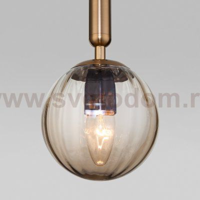 Подвесной светильник со стеклянным плафоном Eurosvet 50208/1 янтарный Joy