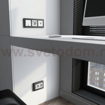 Рамка для двойной розетки (черный) W0082408 Werkel
