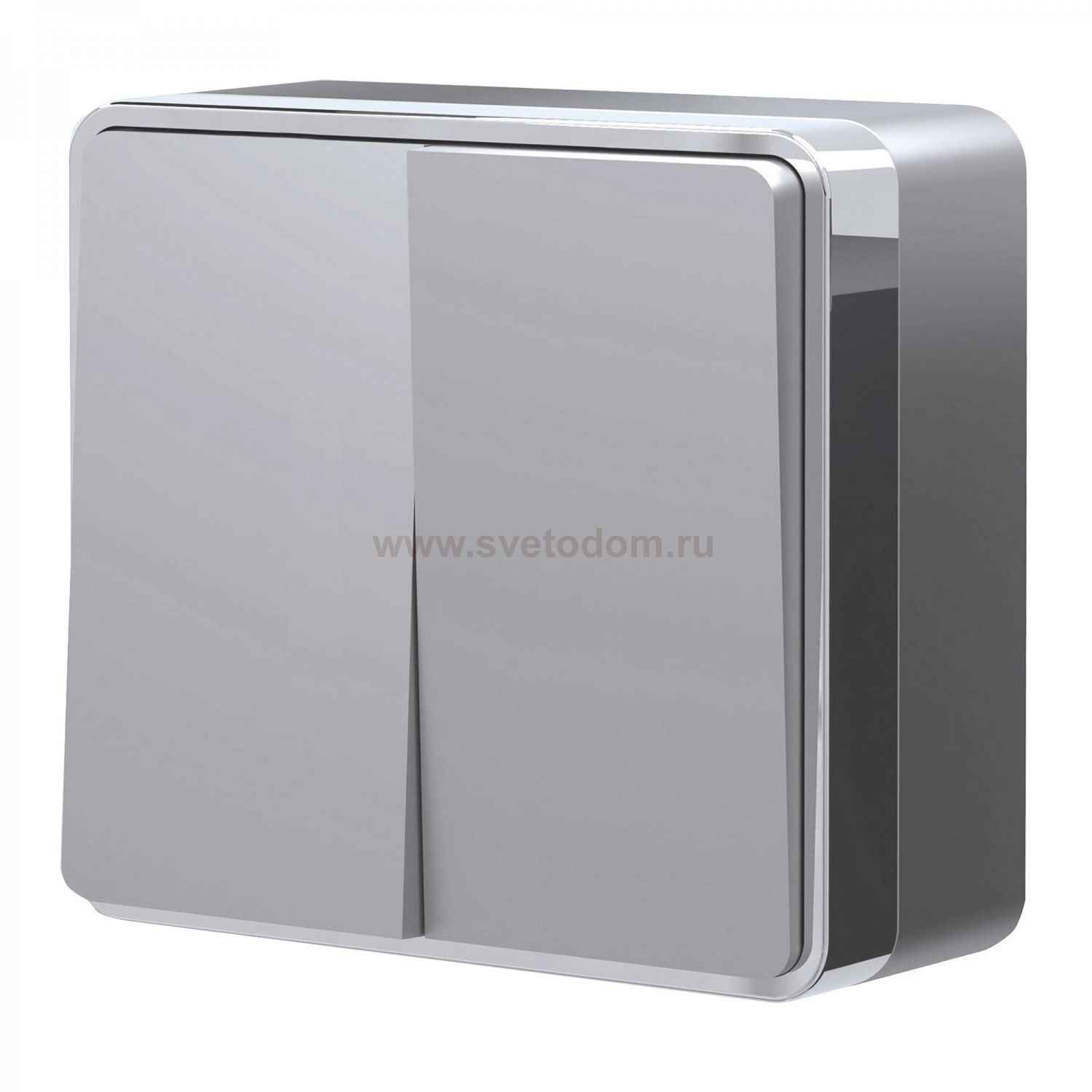 Выключатель двухклавишный Gallant (серебряный) W5020006 Werkel