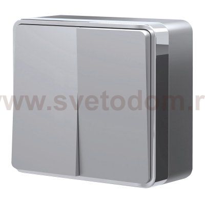 Выключатель двухклавишный Gallant (серебряный) W5020006 Werkel
