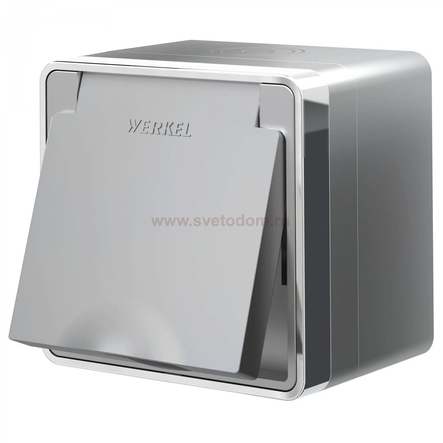 Розетка влагозащ. с зазем. с защит. крышкой и шторками Gallant (серебряный) W5071206 Werkel