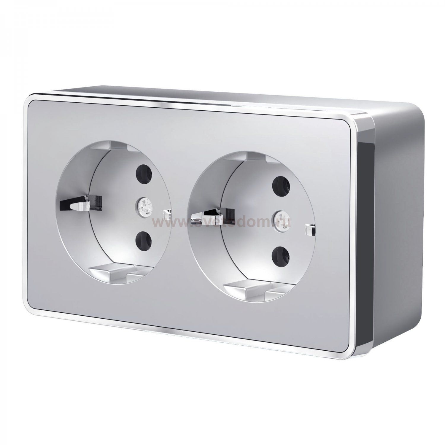 Розетка двойная с заземлением Gallant (серебряный) W5072106 Werkel