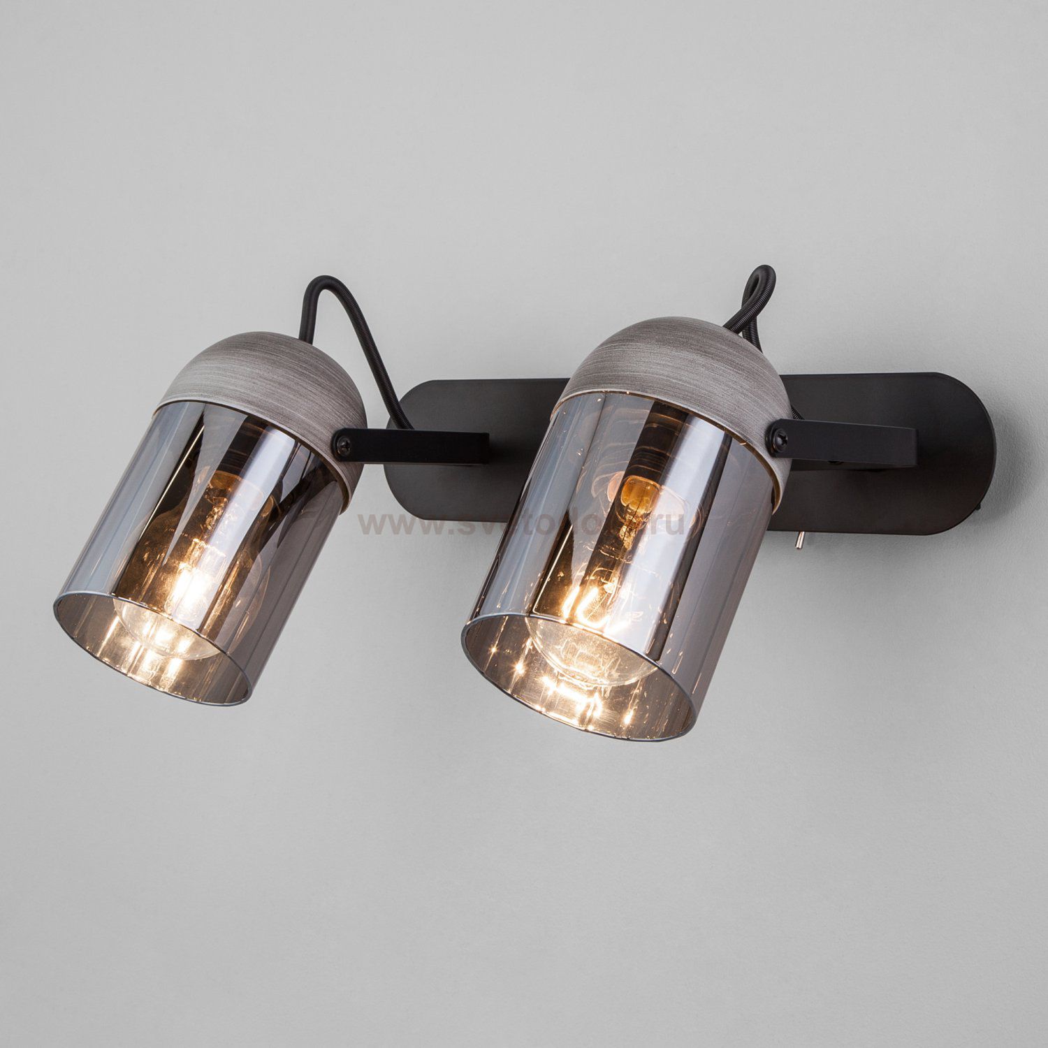 Настенный светильник бра Eurosvet 20122/2 черный/тертый серый Mars