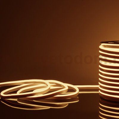 Светодиодный гибкий неон Гибкий неон 220V 9,6W 120Led 2835 IP67 односторонний теплый белый, 50 м Elektrostandard