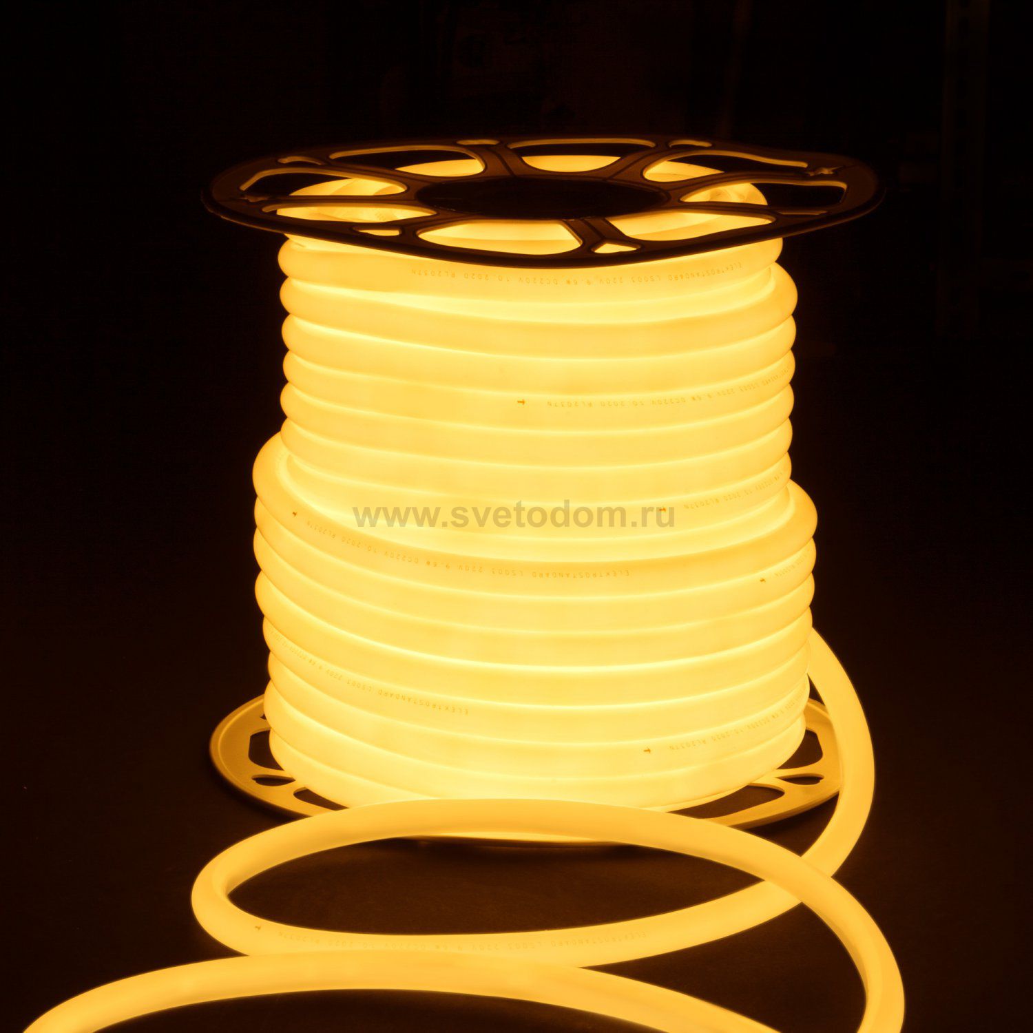 Светодиодный гибкий неон Гибкий неон 220V 9,6W 144Led 2835 IP67 круглый теплый белый, 50 м Elektrostandard