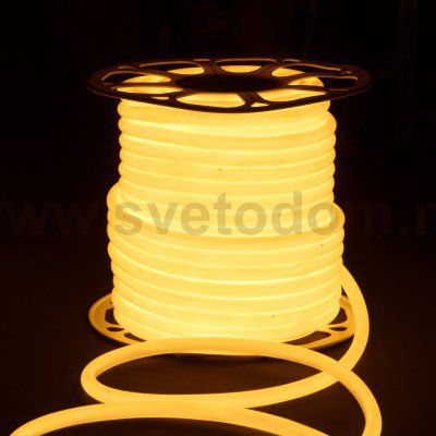 Светодиодный гибкий неон Гибкий неон 220V 9,6W 144Led 2835 IP67 круглый теплый белый, 50 м Elektrostandard