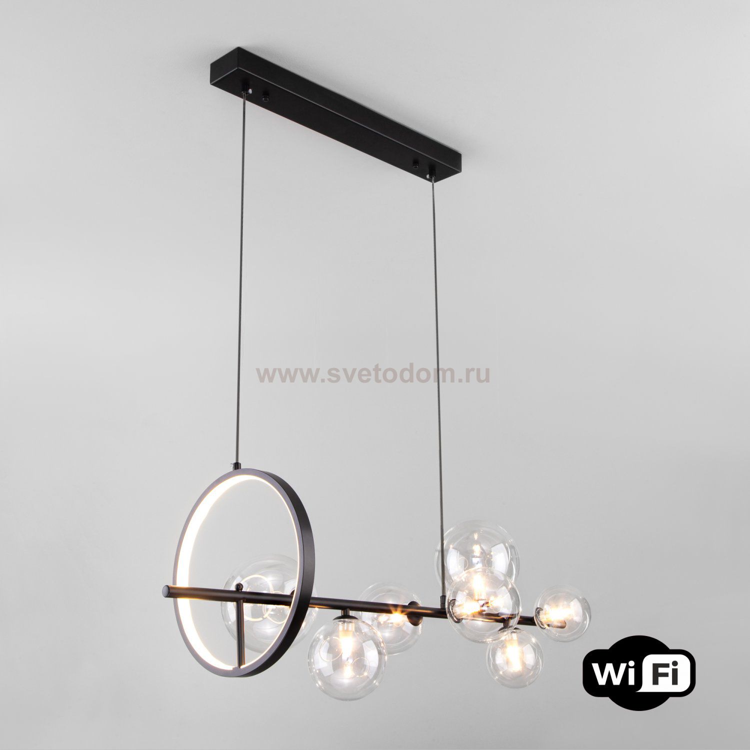 Подвесной светильник с управлением по Wi-Fi 90167/8 черный Eurosvet