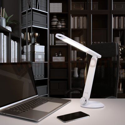 Светодиодная настольная лампа с беспроводной зарядкой 80428/1 белый Eurosvet