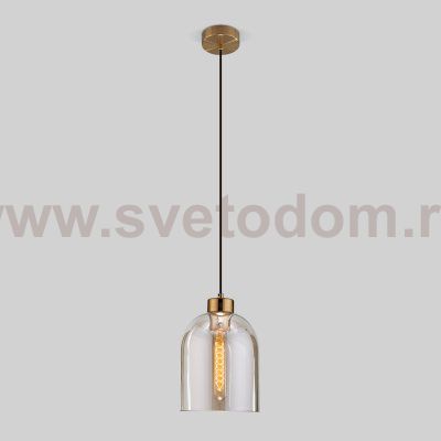 Подвесной светильник со стеклянным плафоном 50119/1 латунь Eurosvet