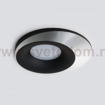 Встраиваемый точечный светильник 124 MR16 черный/серебро Elektrostandard