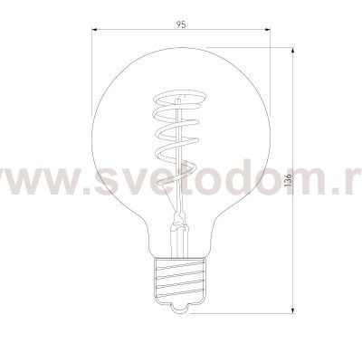 Филаментная светодиодная лампа Dimmable 5W 2700K E27 (G95 тонированный) BLE2747 Elektrostandard