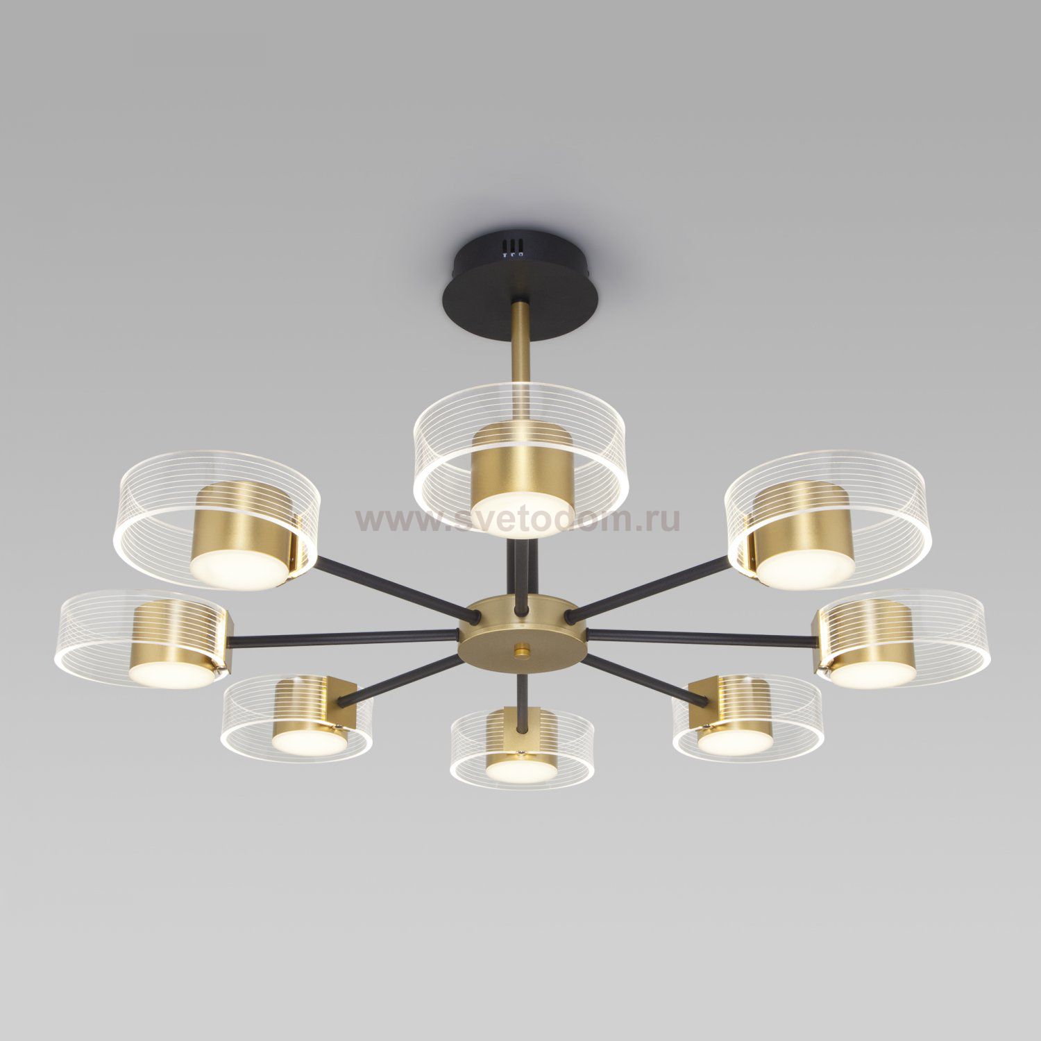 Потолочный светодиодный светильник Eurosvet 90244/8 черный/золото