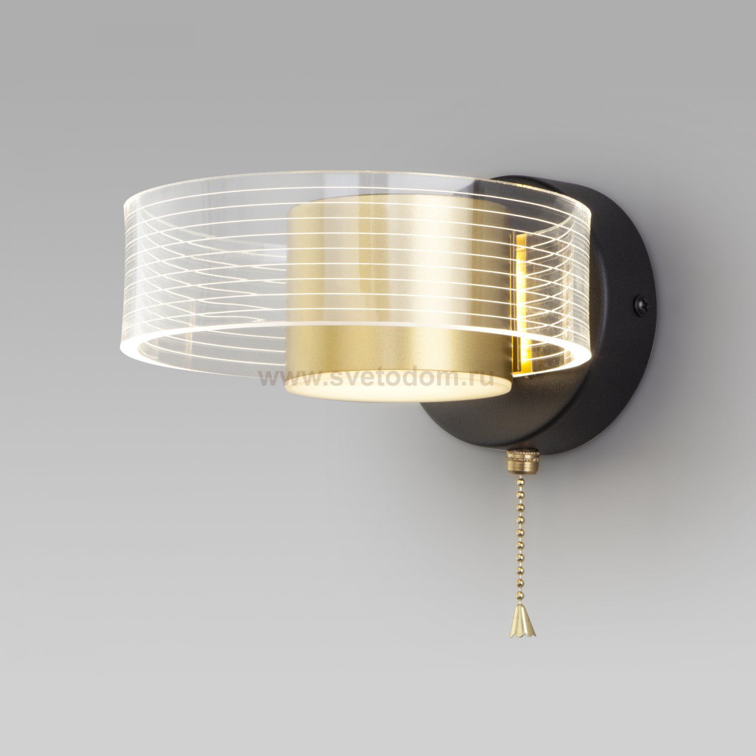 Светодиодный настенный светильник Eurosvet 90244/1 черный/золото