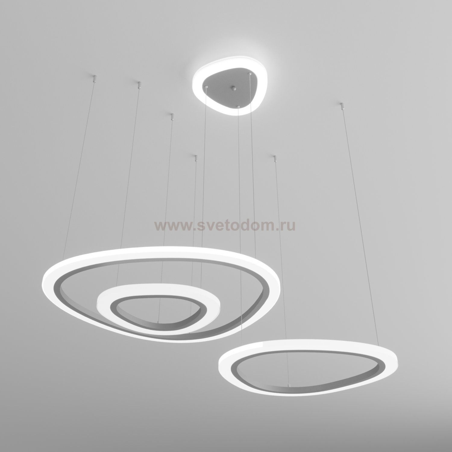 Подвесной светодиодный светильник с пультом управления Eurosvet Leggero 90230/3 серебро