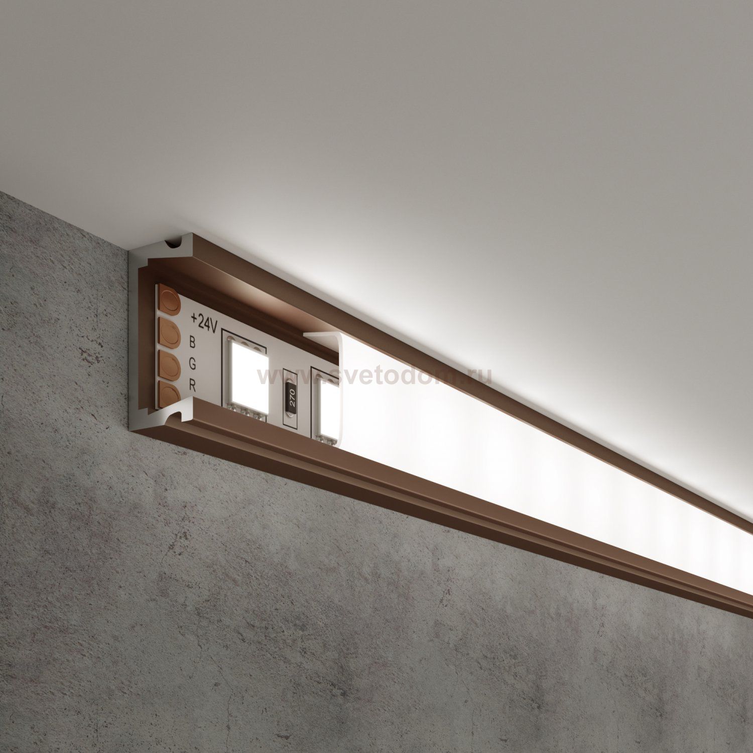 Накладной алюминиевый профиль латунь/белый для светодиодной ленты LL-2-ALP006 Elektrostandard