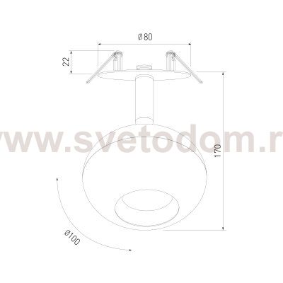 Встраиваемый светодиодный светильник черный 9926 LED Elektrostandard