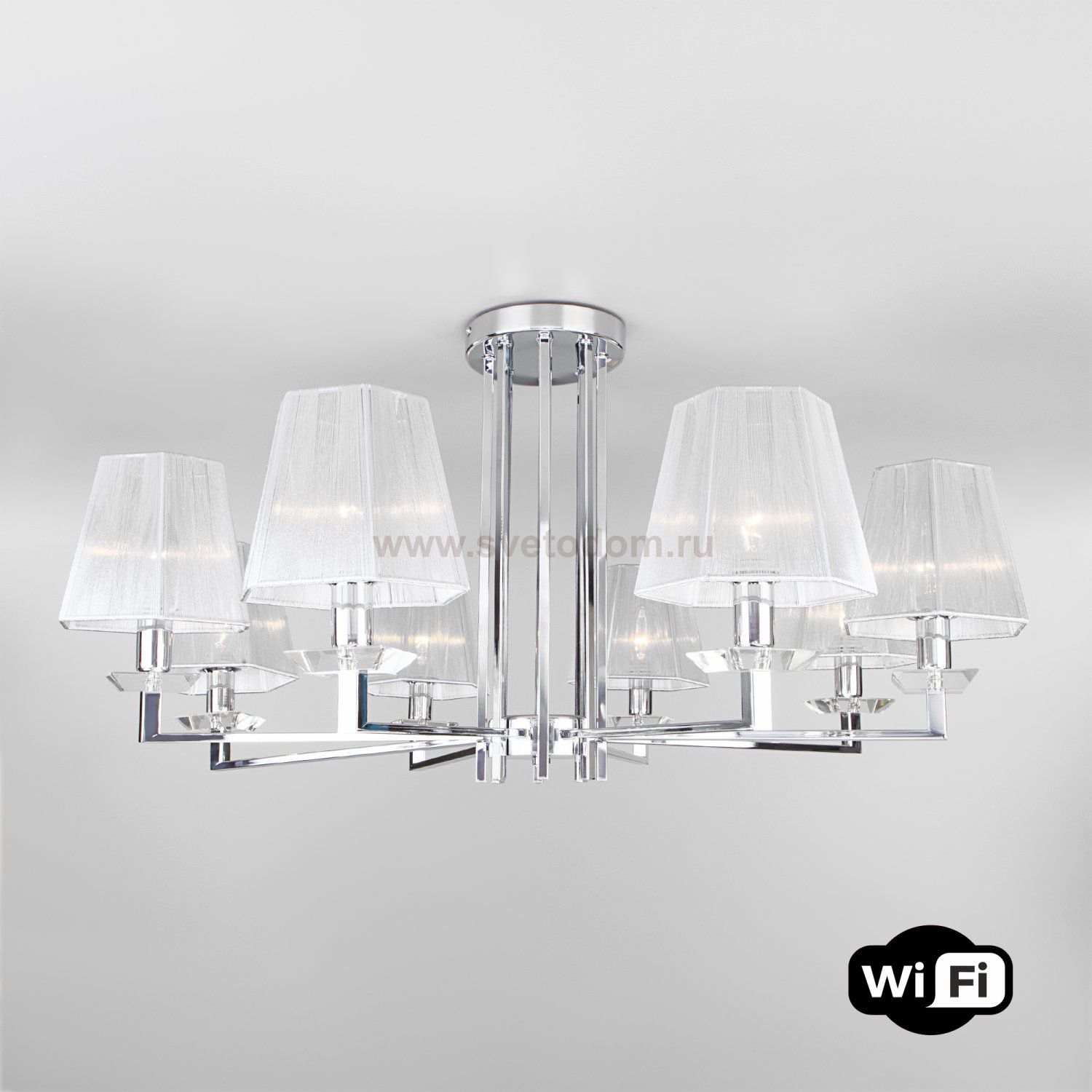 Светильник с управлением по Wi-Fi Eurosvet 60125/8 хром Smart (60114/8) Alegria