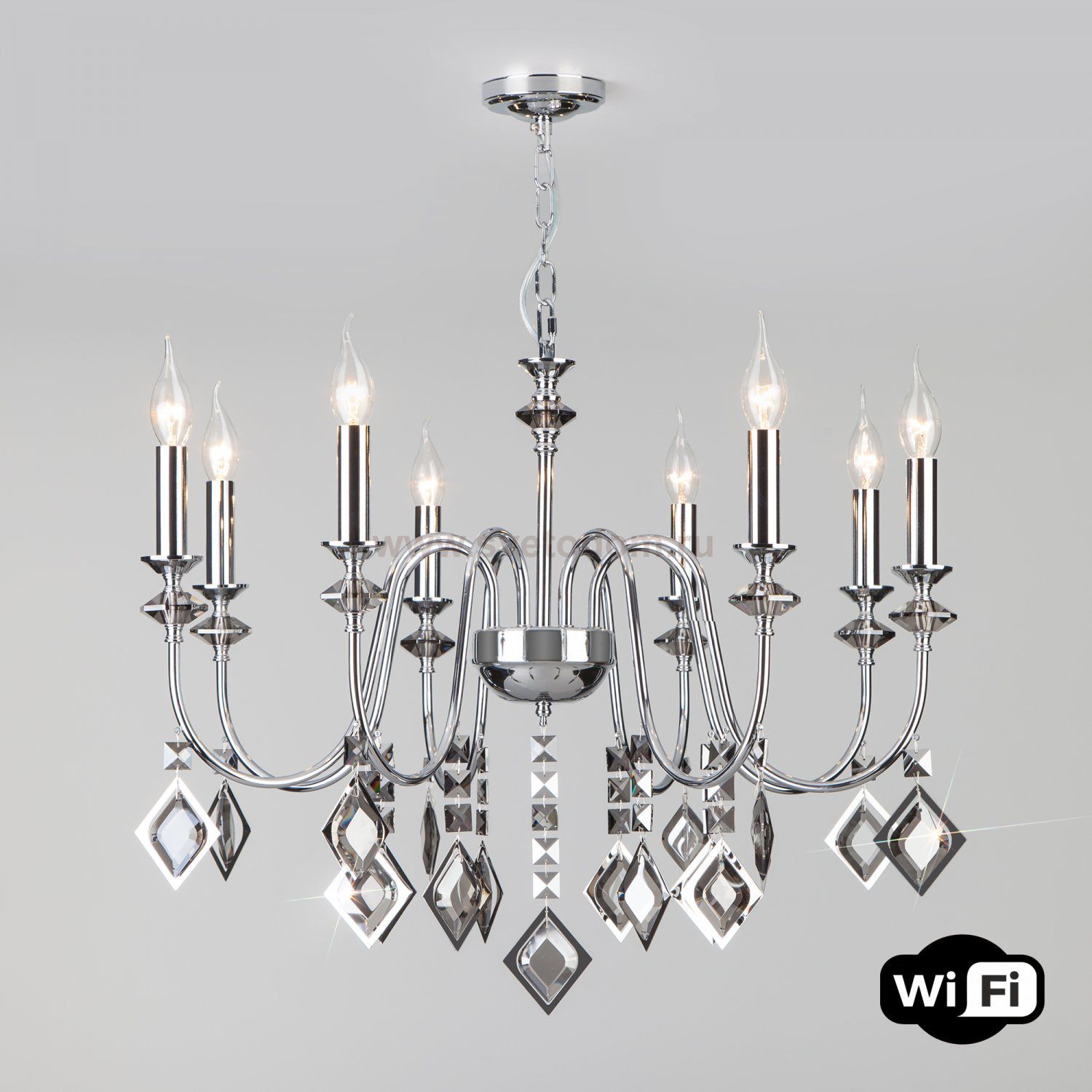 Люстра Eurosvet 10120/8 хром/дымчатый хрусталь Strotskis Smart (10110/8) Telao