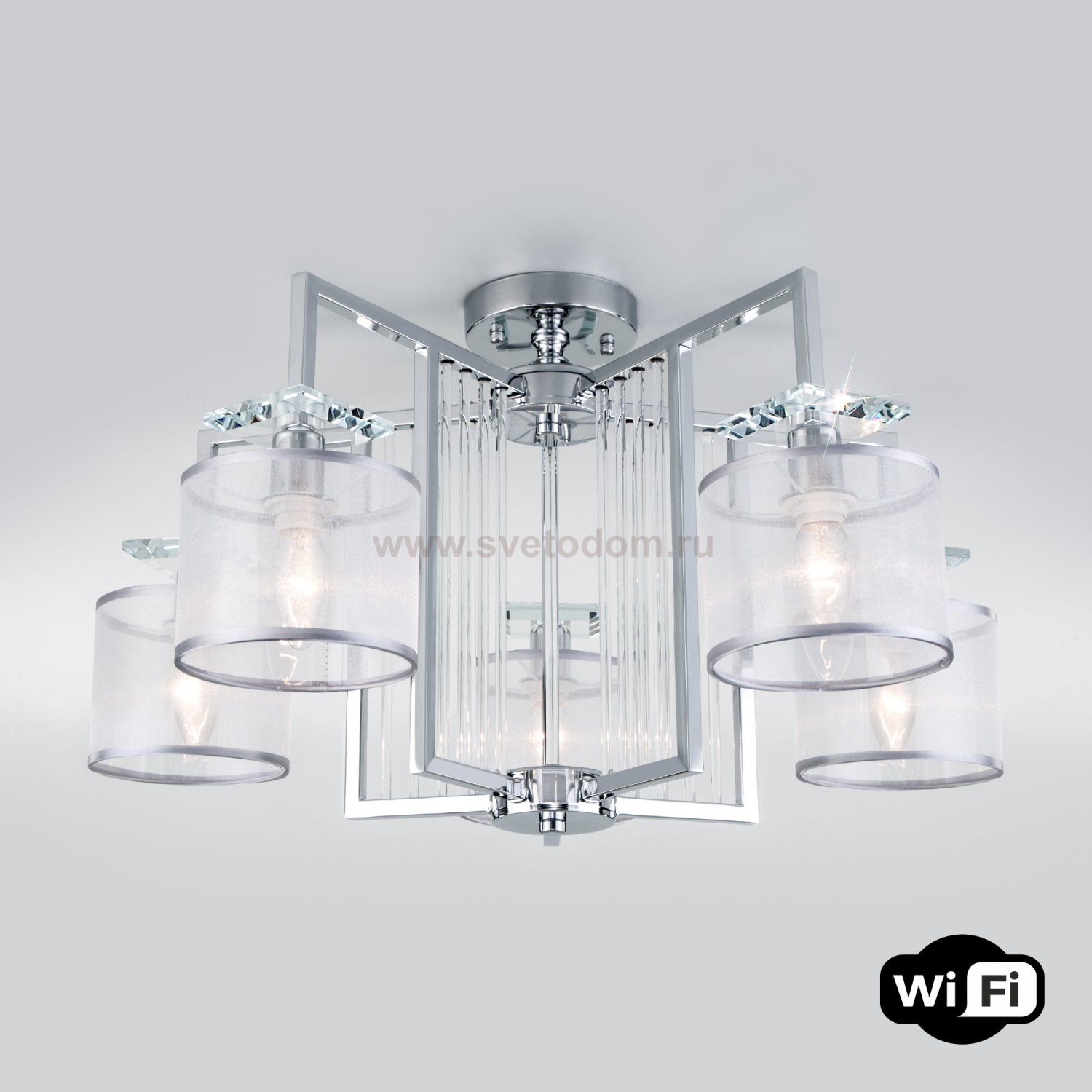 Люстра Eurosvet 60123/5 хром Smart (60108/5) Fargo