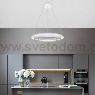 Подвесной светодиодный светильник с управлением по Wi-Fi Eurosvet Imperio 90241/1 белый/ серебро Smart