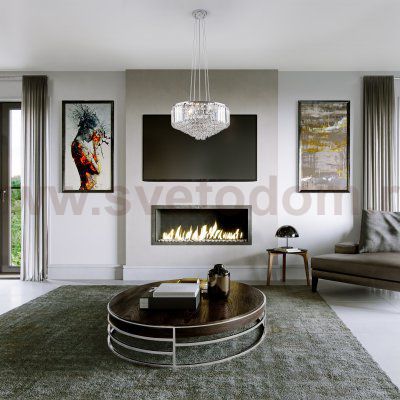 Подвесная люстра с управлением по Wi-Fi Eurosvet Torreta 10121/5 хром/прозрачный хрусталь Strotskis Smart (10105/5)