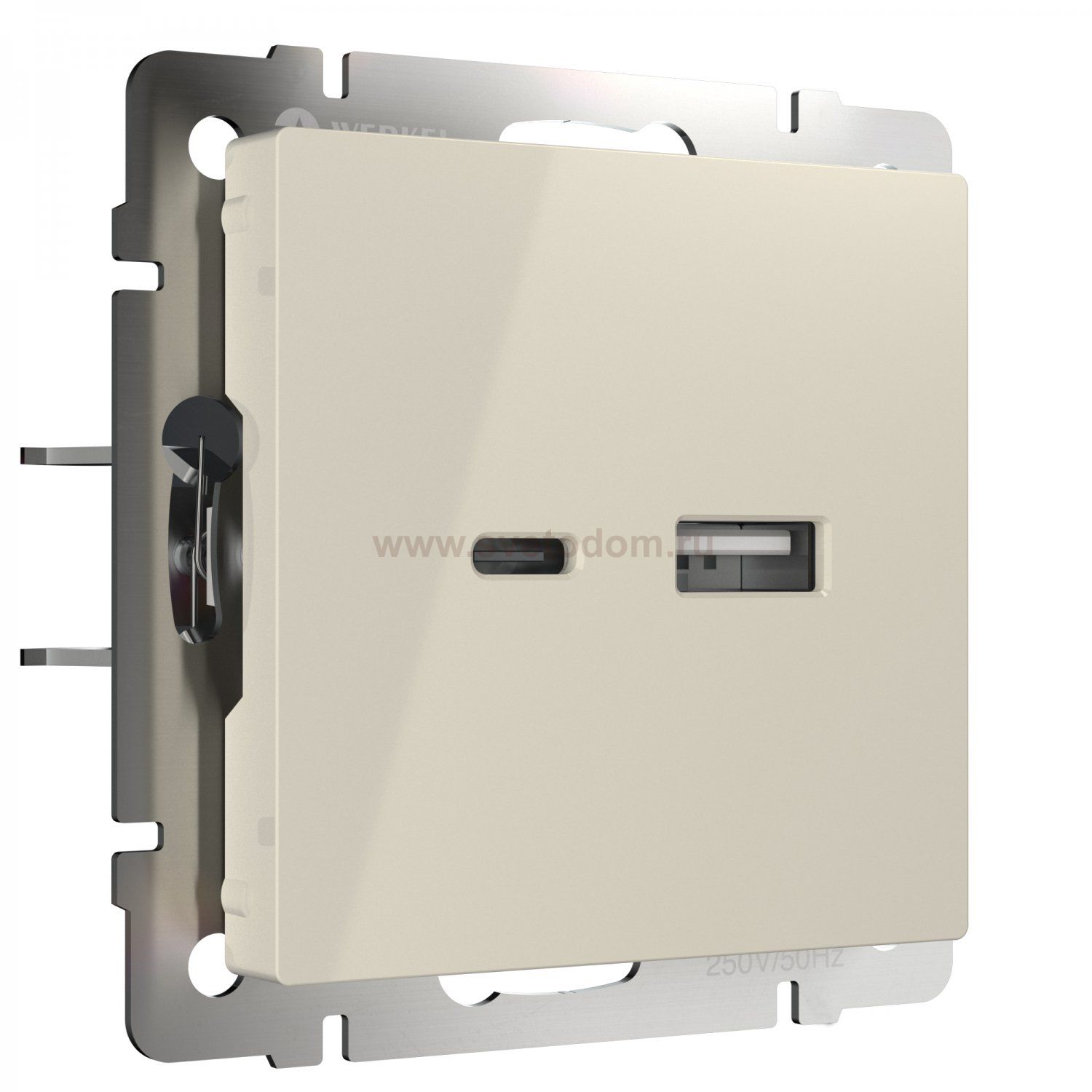 Розетка USB тип A+С (слоновая кость) W1171803 Werkel