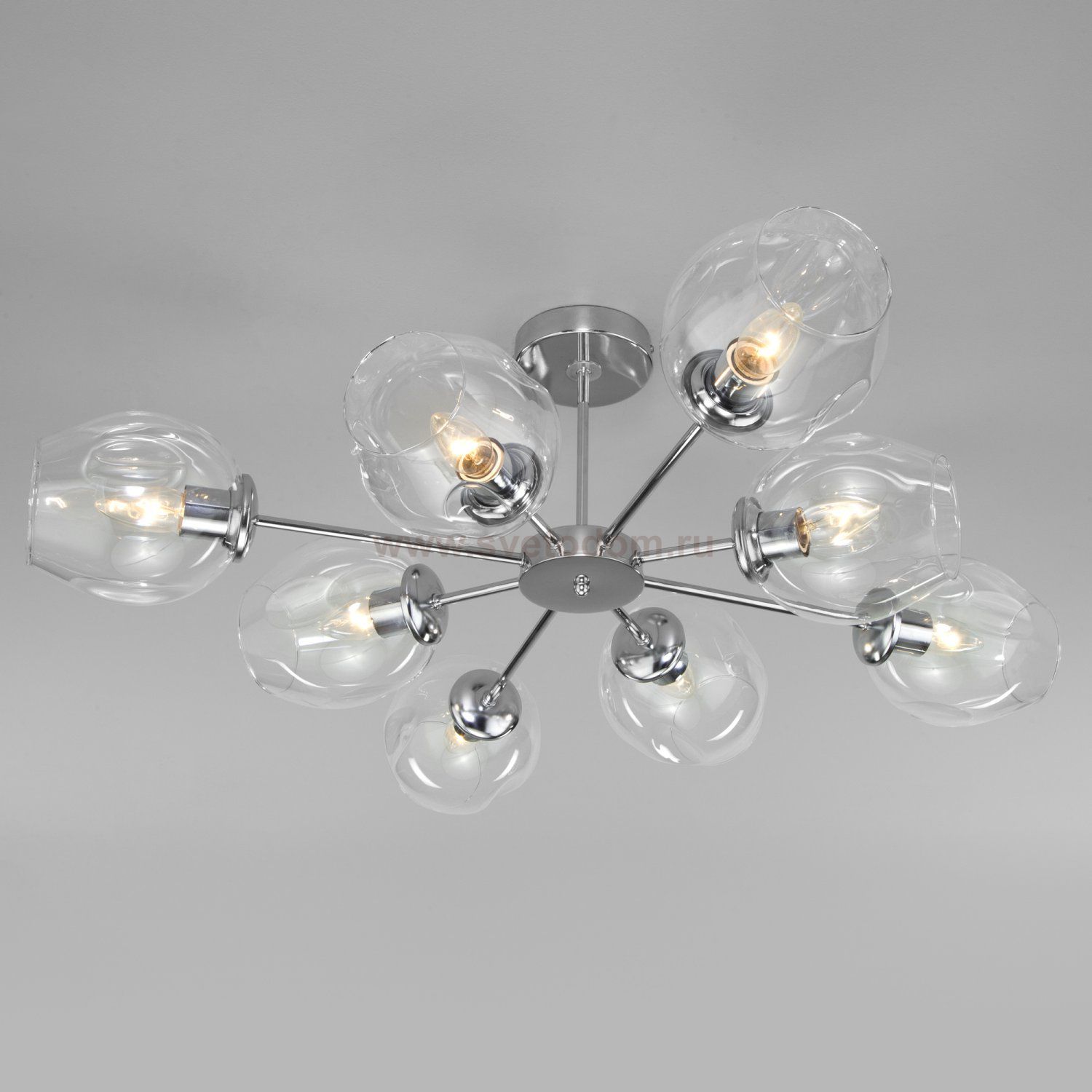 Потолочная люстра со стеклянными плафонами Eurosvet Polla 30154/8 хром