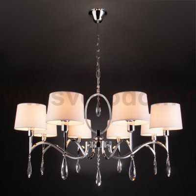 Подвесная люстра с управлением по Wi-Fi Eurosvet Madera 10127/8 хром/прозрачный хрусталь Strotskis Smart (10093/8)