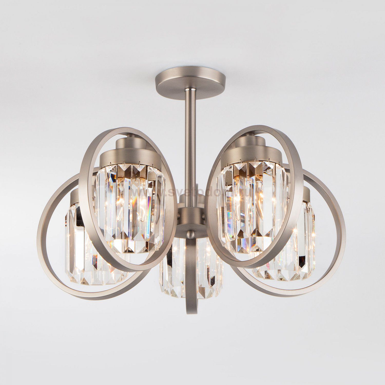 Люстра Eurosvet 10128/5 сатин-никель/прозрачный хрусталь Strotskis Smart (10095/5) Loraine