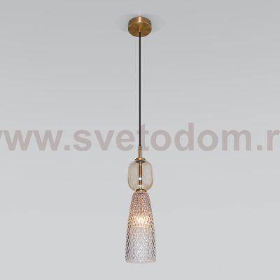 Подвесной светильник со стеклянным плафоном Eurosvet Glossy 50211/1 янтарный