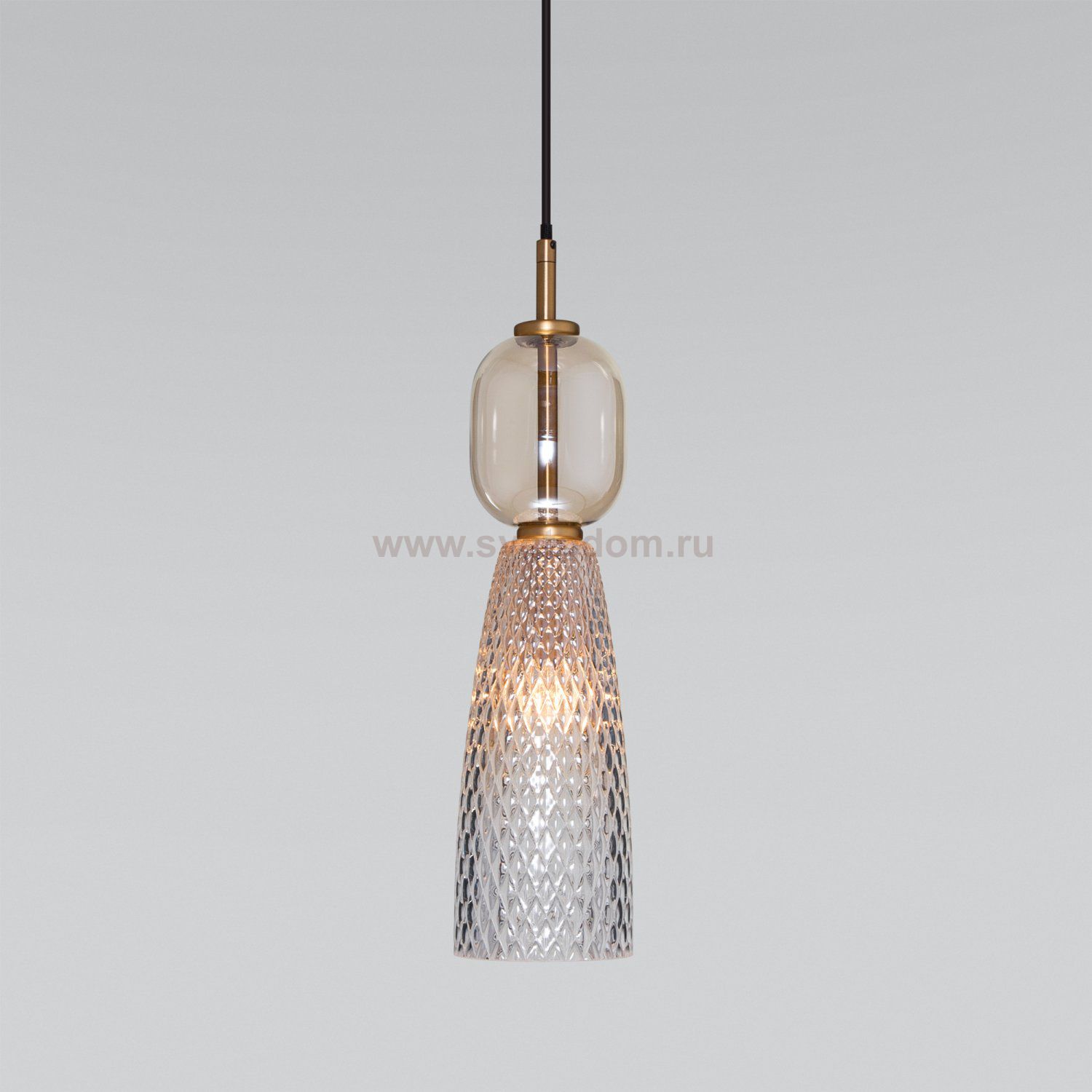 Подвесной светильник со стеклянным плафоном Eurosvet Glossy 50211/1 янтарный