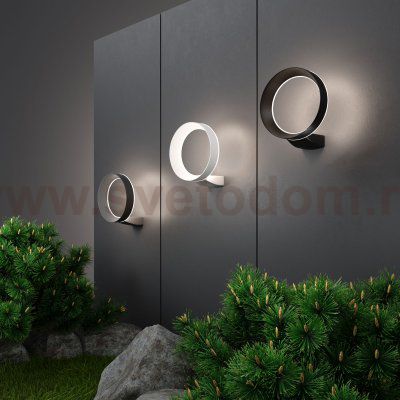 Уличный настенный светодиодный светильник Ring IP54 1710 TECHNO LED белый Elektrostandard