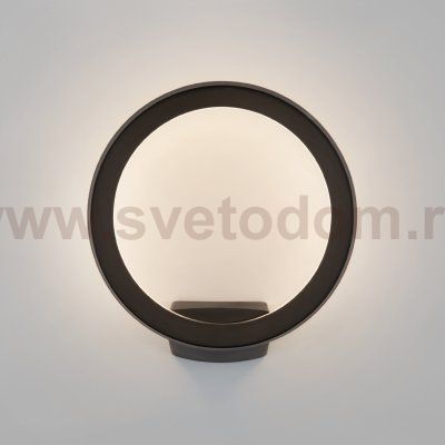 Уличный настенный светодиодный светильник Ring IP54 1710 TECHNO LED черный Elektrostandard