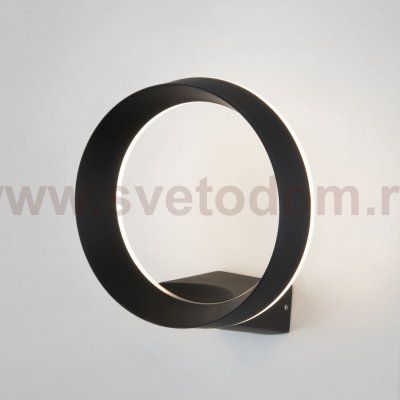 Уличный настенный светодиодный светильник Ring IP54 1710 TECHNO LED черный Elektrostandard