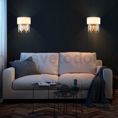 Настенный светильник с абажуром 10122/2 хром Eurosvet Amantea