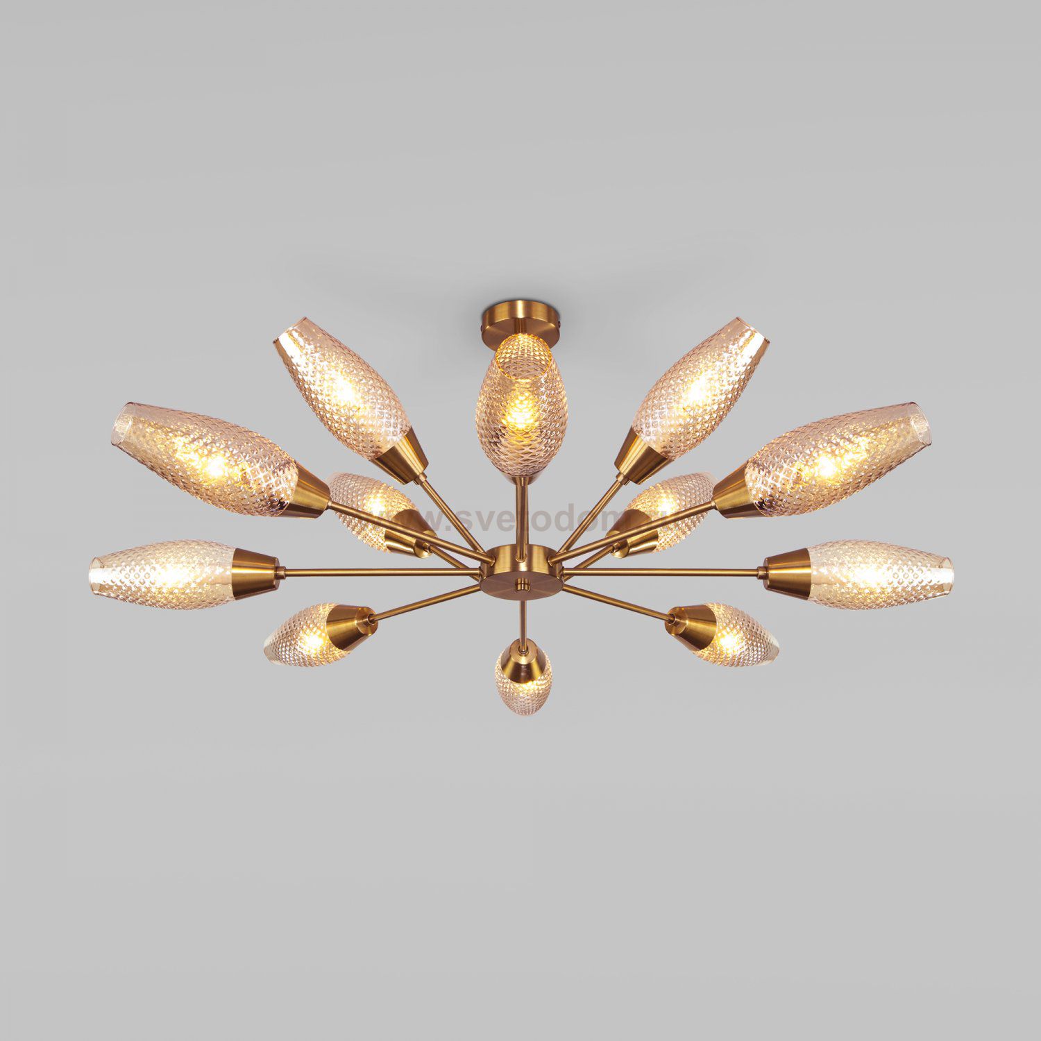 Потолочная люстра с плафонами 60140/12 золото Eurosvet Thalia