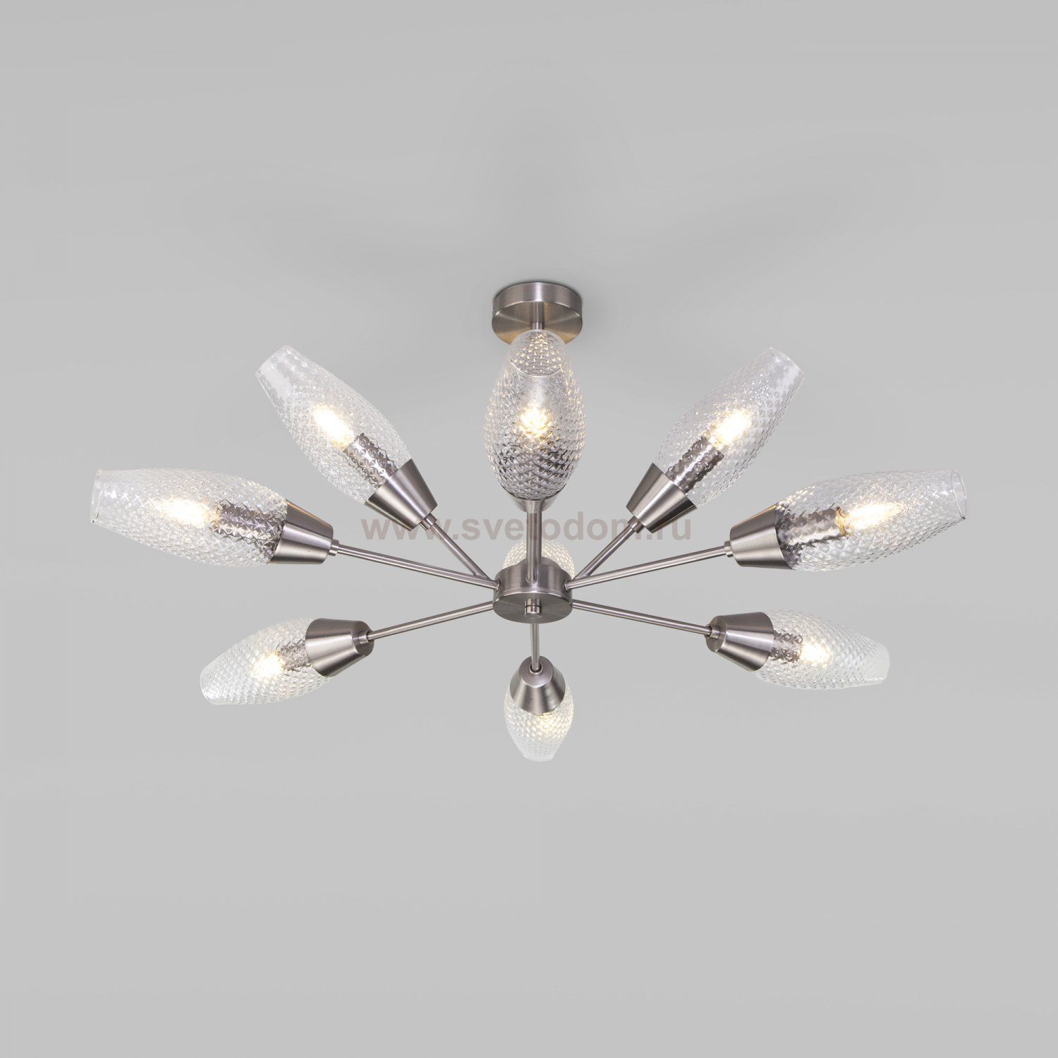 Потолочная люстра с плафонами 60140/9 сатин-никель Eurosvet Thalia